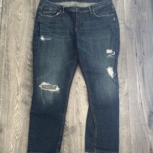 Dark Blue Distressed Women’s Jeans